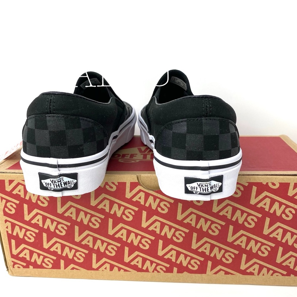 VANS Classic Slip On Checkerboard Black Canvas Low Top Sneaker Mens VN000EYE276 - Picture 5 of 7